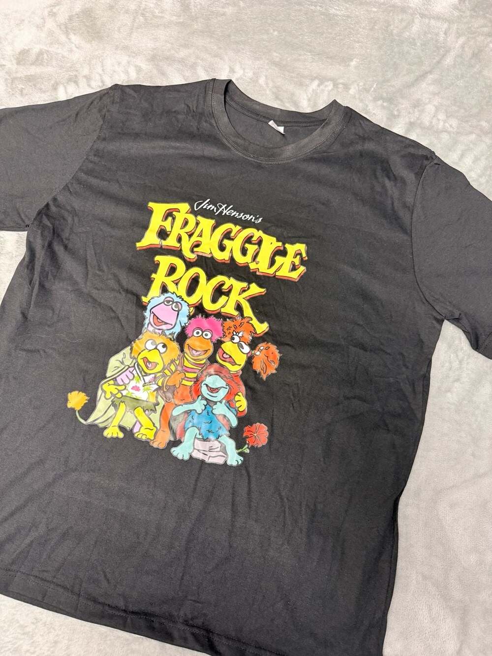Jim Henson's Fraggle Rock T-Shirt Size XL Black Graphic Tee